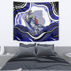 Personalized Canterbury Bankstown Bulldogs Tapestry Aboriginal Dot Art - Dreamtime Rugby Mascot