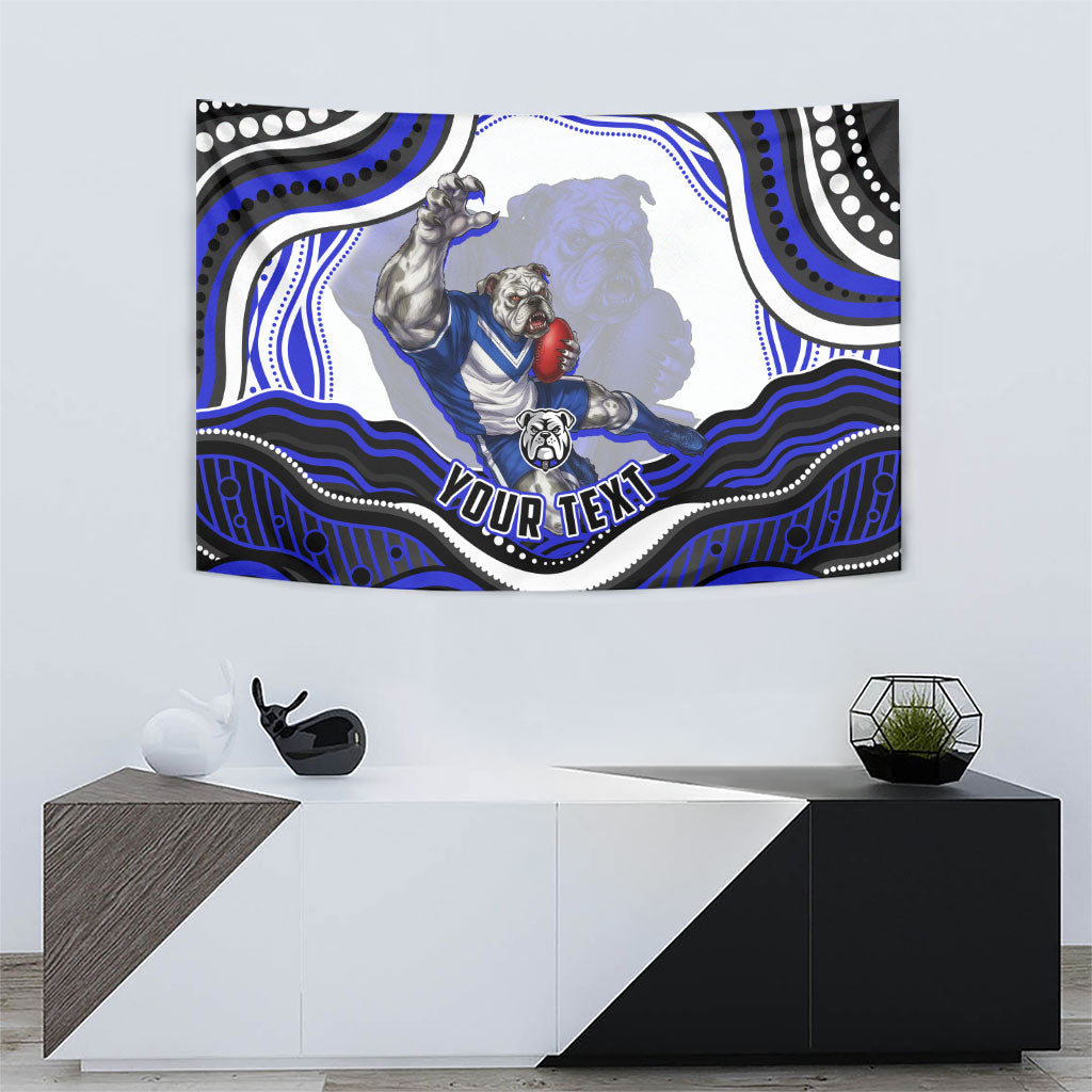 Personalized Canterbury Bankstown Bulldogs Tapestry Aboriginal Dot Art - Dreamtime Rugby Mascot