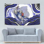 Personalized Canterbury Bankstown Bulldogs Tapestry Aboriginal Dot Art - Dreamtime Rugby Mascot