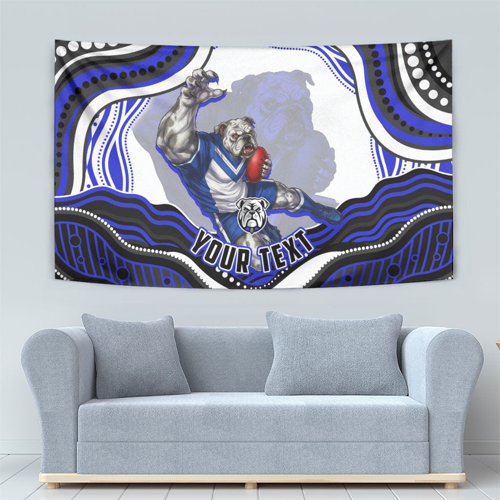 Personalized Canterbury Bankstown Bulldogs Tapestry Aboriginal Dot Art - Dreamtime Rugby Mascot
