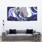 Personalized Canterbury Bankstown Bulldogs Tapestry Aboriginal Dot Art - Dreamtime Rugby Mascot