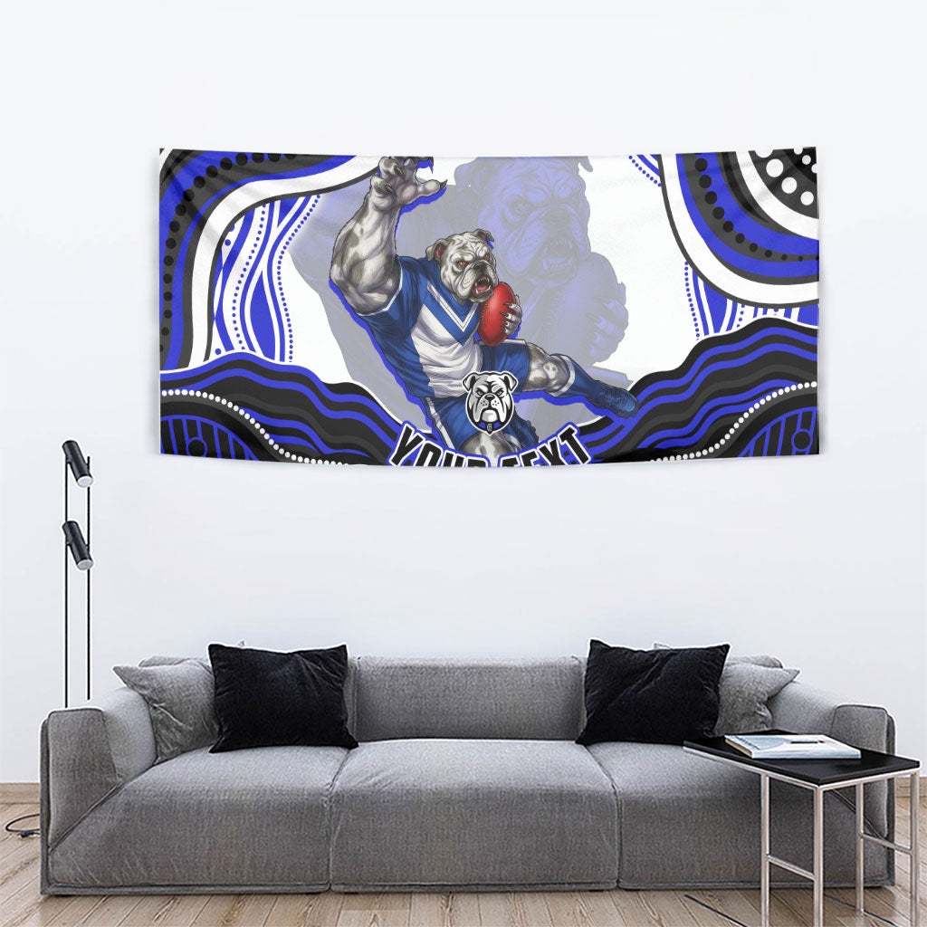 Personalized Canterbury Bankstown Bulldogs Tapestry Aboriginal Dot Art - Dreamtime Rugby Mascot