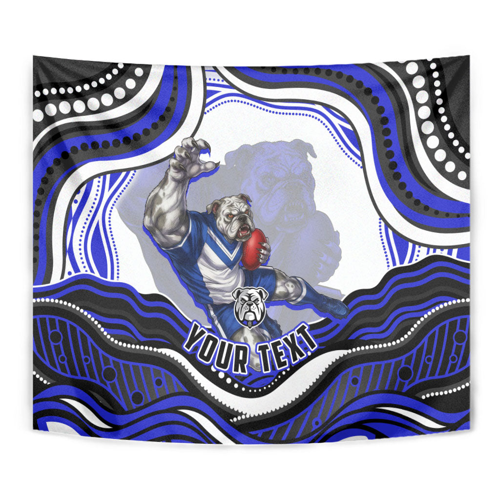 Personalized Canterbury Bankstown Bulldogs Tapestry Aboriginal Dot Art - Dreamtime Rugby Mascot