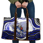 Personalized Canterbury Bankstown Bulldogs Travel Bag Aboriginal Dot Art - Dreamtime Rugby Mascot