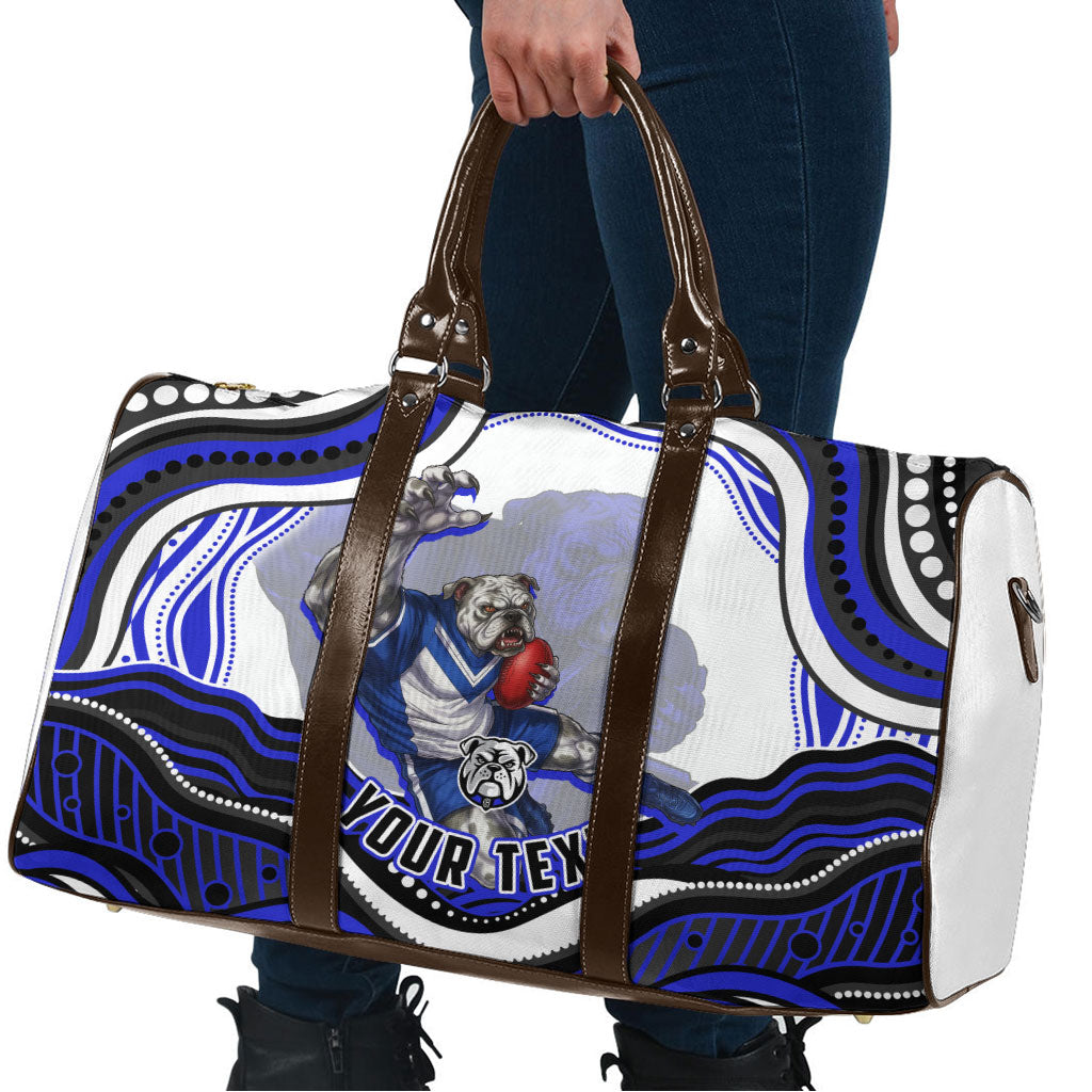 Personalized Canterbury Bankstown Bulldogs Travel Bag Aboriginal Dot Art - Dreamtime Rugby Mascot