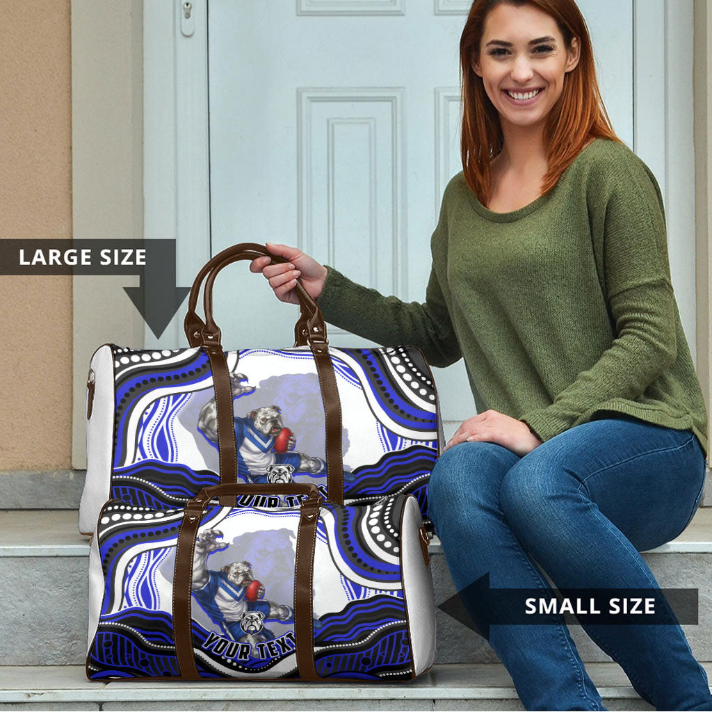 Personalized Canterbury Bankstown Bulldogs Travel Bag Aboriginal Dot Art - Dreamtime Rugby Mascot