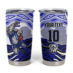 Personalized Canterbury Bankstown Bulldogs Tumbler Cup Aboriginal Dot Art - Dreamtime Rugby Mascot