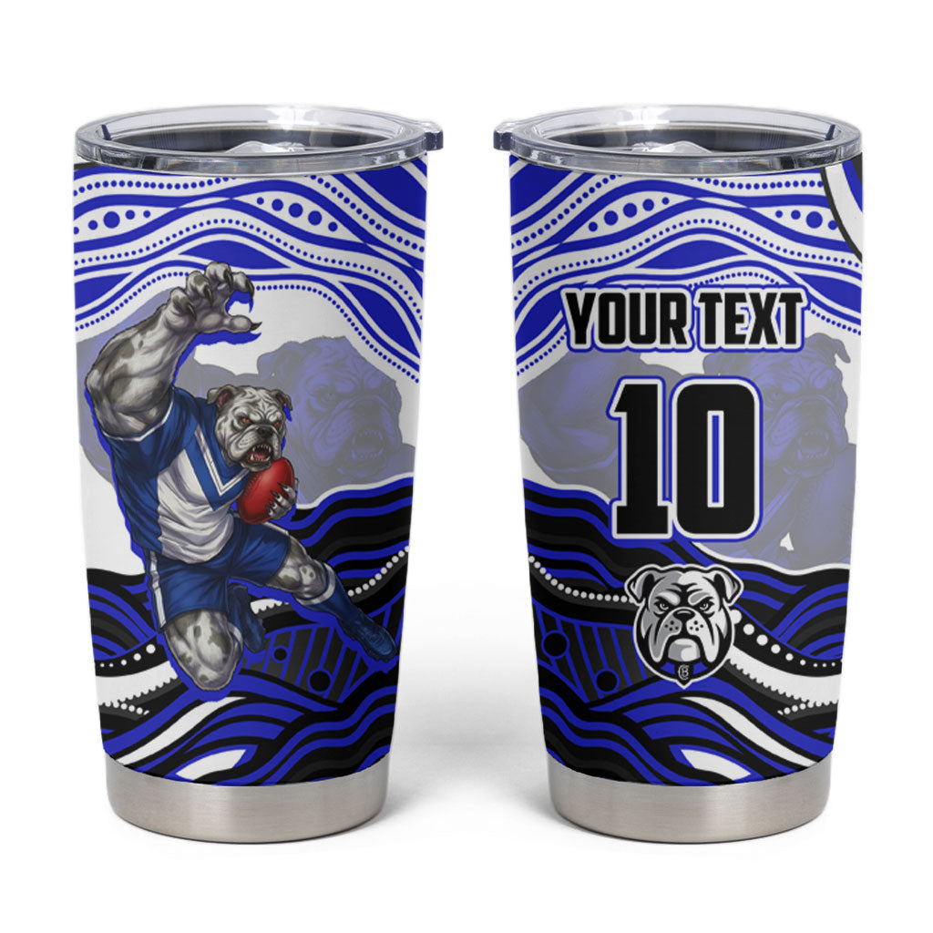 Personalized Canterbury Bankstown Bulldogs Tumbler Cup Aboriginal Dot Art - Dreamtime Rugby Mascot