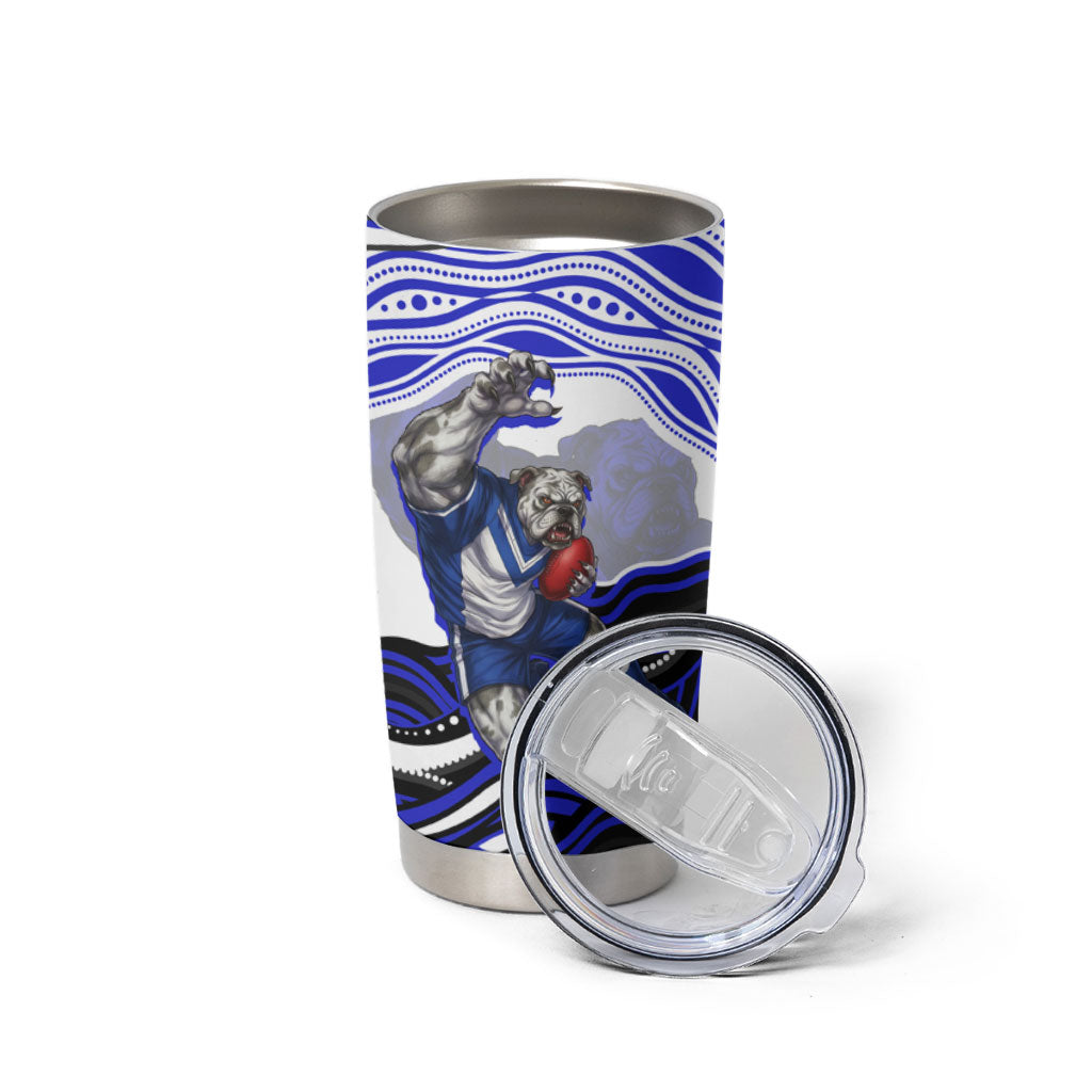 Personalized Canterbury Bankstown Bulldogs Tumbler Cup Aboriginal Dot Art - Dreamtime Rugby Mascot