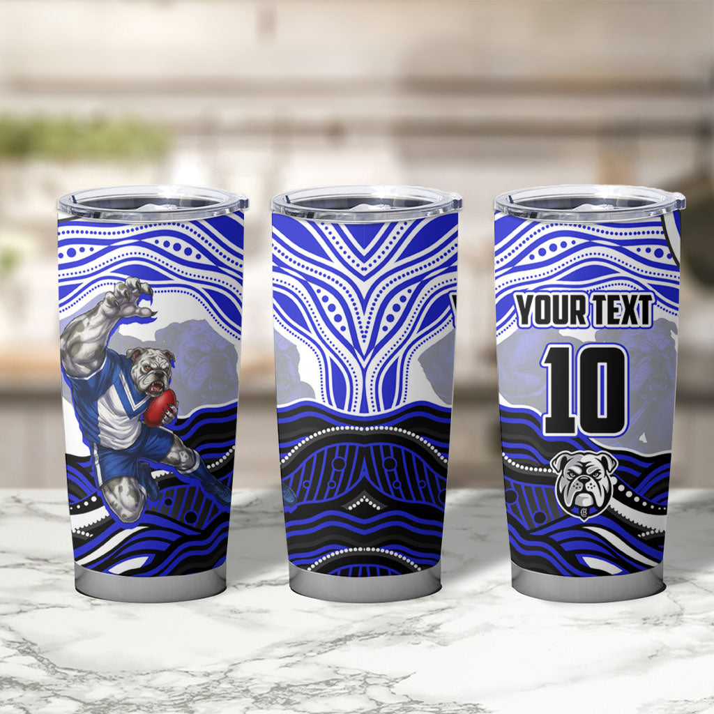 Personalized Canterbury Bankstown Bulldogs Tumbler Cup Aboriginal Dot Art - Dreamtime Rugby Mascot