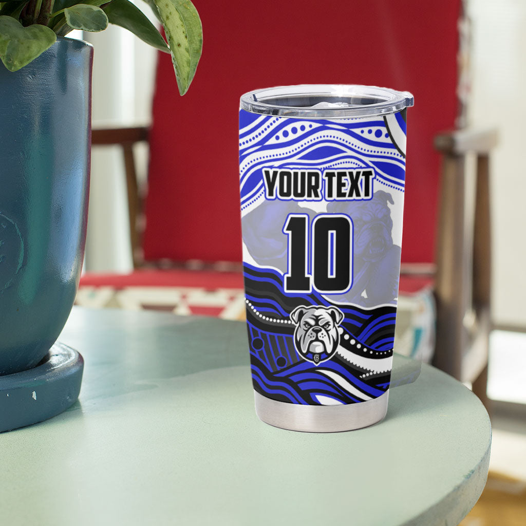 Personalized Canterbury Bankstown Bulldogs Tumbler Cup Aboriginal Dot Art - Dreamtime Rugby Mascot