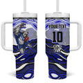Personalized Canterbury Bankstown Bulldogs Tumbler With Handle Aboriginal Dot Art - Dreamtime Rugby Mascot