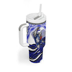 Personalized Canterbury Bankstown Bulldogs Tumbler With Handle Aboriginal Dot Art - Dreamtime Rugby Mascot
