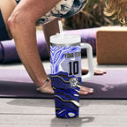 Personalized Canterbury Bankstown Bulldogs Tumbler With Handle Aboriginal Dot Art - Dreamtime Rugby Mascot