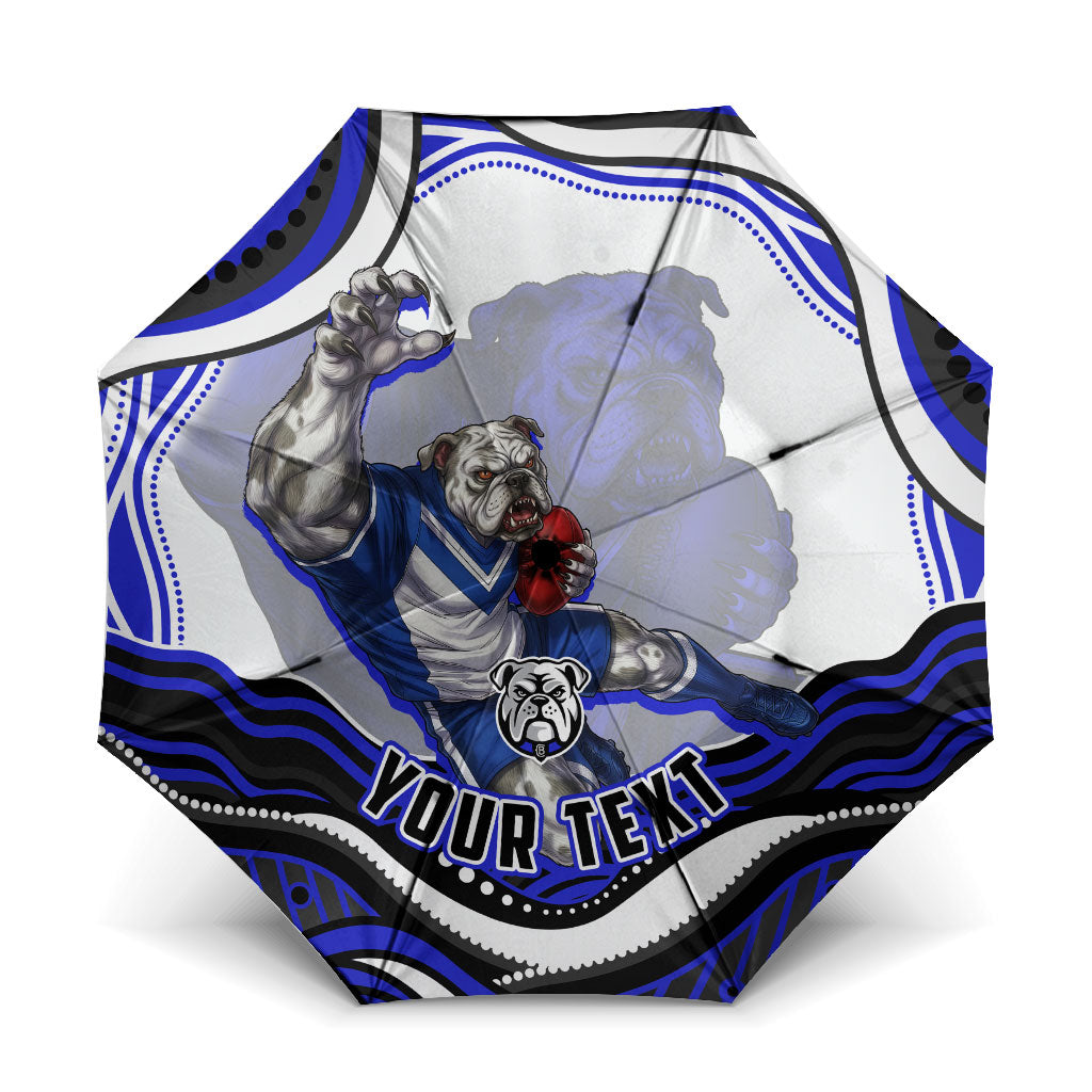 Personalized Canterbury Bankstown Bulldogs Umbrella Aboriginal Dot Art - Dreamtime Rugby Mascot