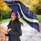 Personalized Canterbury Bankstown Bulldogs Umbrella Aboriginal Dot Art - Dreamtime Rugby Mascot