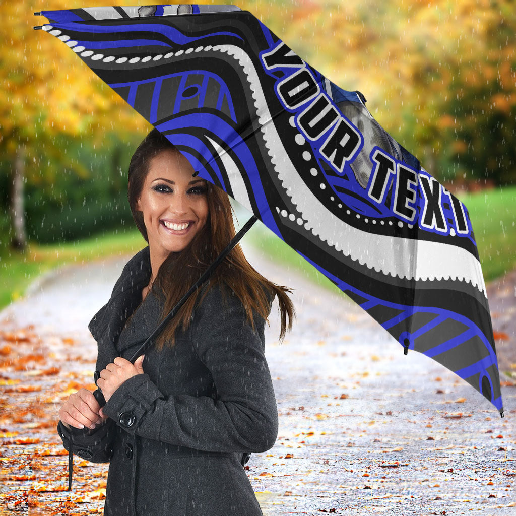 Personalized Canterbury Bankstown Bulldogs Umbrella Aboriginal Dot Art - Dreamtime Rugby Mascot