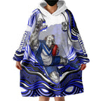 Personalized Canterbury Bankstown Bulldogs Wearable Blanket Hoodie Aboriginal Dot Art - Dreamtime Rugby Mascot