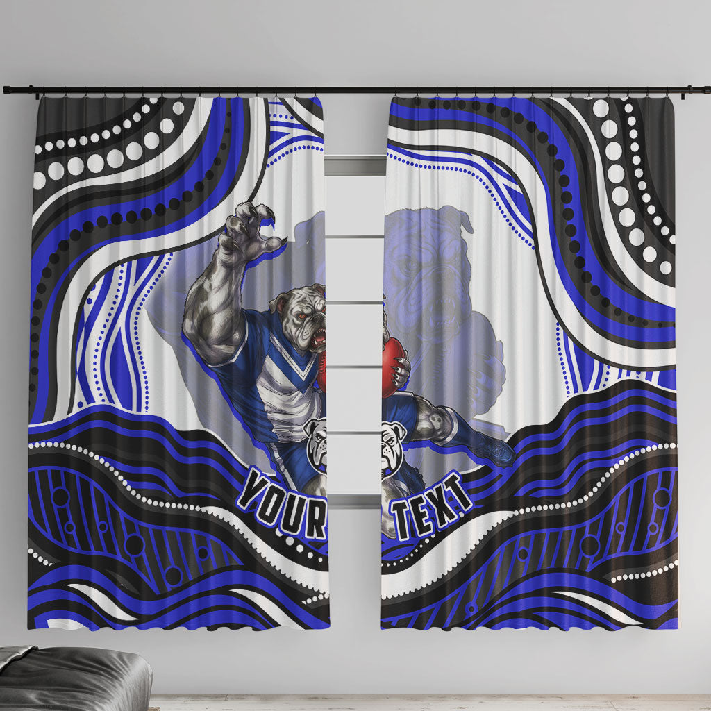 Personalized Canterbury Bankstown Bulldogs Window Curtain Aboriginal Dot Art - Dreamtime Rugby Mascot