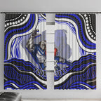 Personalized Canterbury Bankstown Bulldogs Window Curtain Aboriginal Dot Art - Dreamtime Rugby Mascot