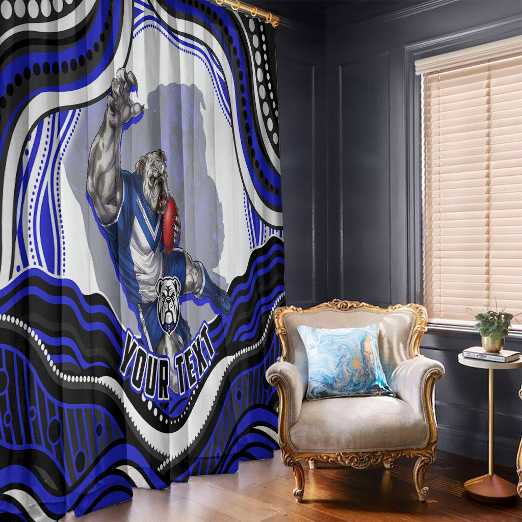 Personalized Canterbury Bankstown Bulldogs Window Curtain Aboriginal Dot Art - Dreamtime Rugby Mascot