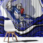 Personalized Canterbury Bankstown Bulldogs Window Curtain Aboriginal Dot Art - Dreamtime Rugby Mascot