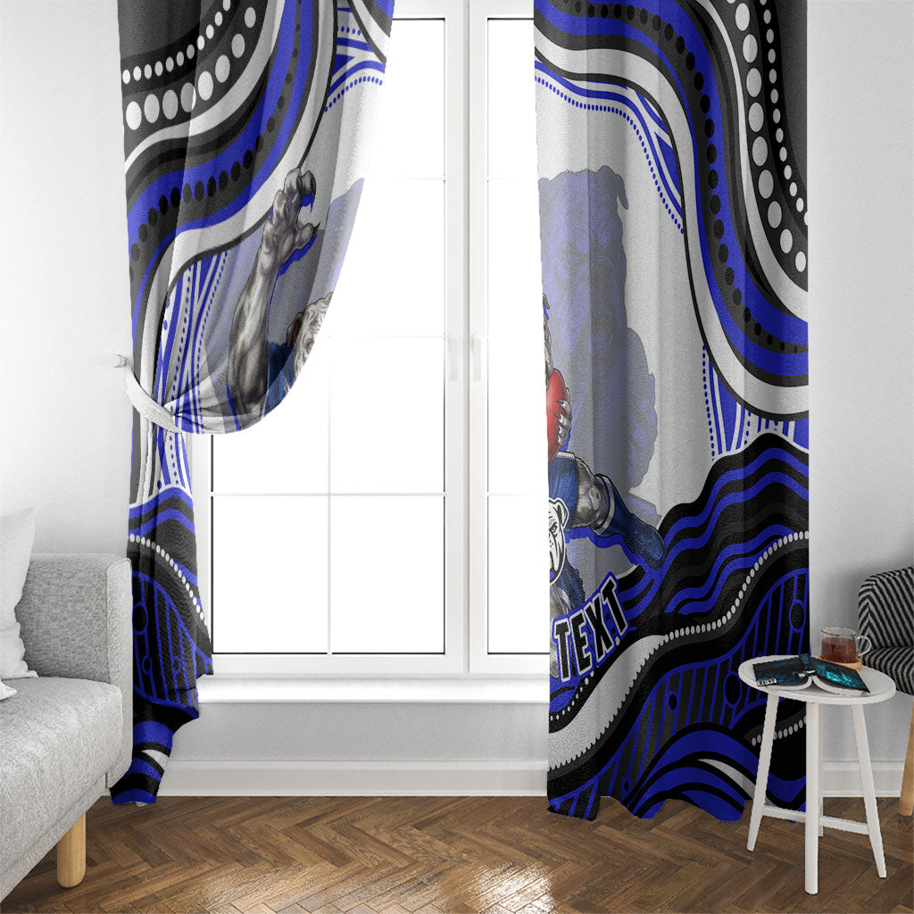 Personalized Canterbury Bankstown Bulldogs Window Curtain Aboriginal Dot Art - Dreamtime Rugby Mascot