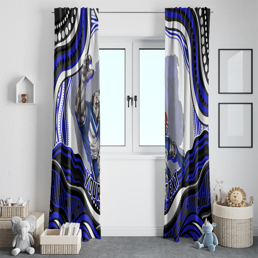 Personalized Canterbury Bankstown Bulldogs Window Curtain Aboriginal Dot Art - Dreamtime Rugby Mascot