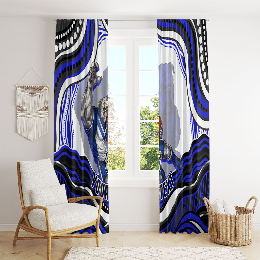 Personalized Canterbury Bankstown Bulldogs Window Curtain Aboriginal Dot Art - Dreamtime Rugby Mascot