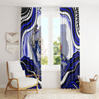 Personalized Canterbury Bankstown Bulldogs Window Curtain Aboriginal Dot Art - Dreamtime Rugby Mascot