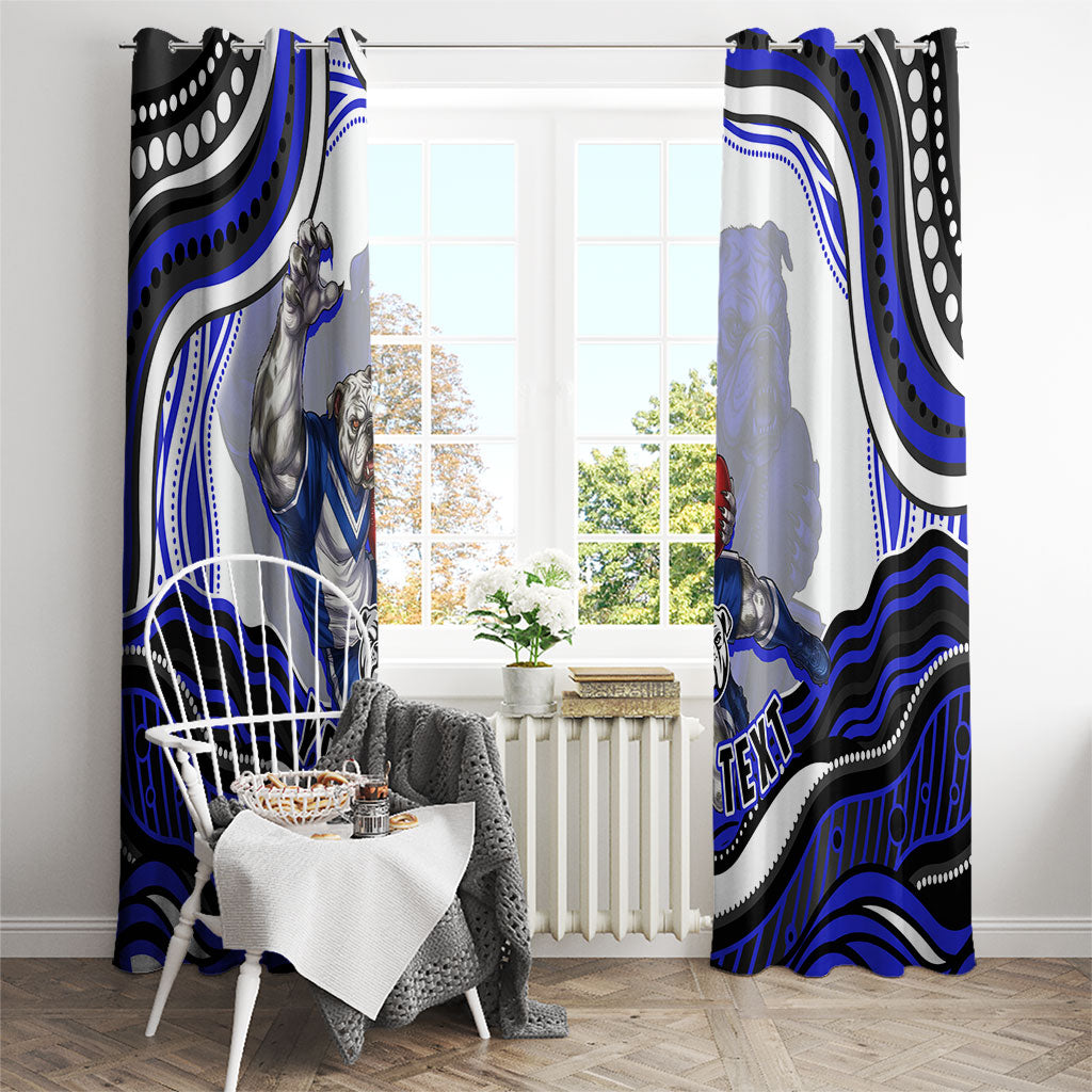 Personalized Canterbury Bankstown Bulldogs Window Curtain Aboriginal Dot Art - Dreamtime Rugby Mascot