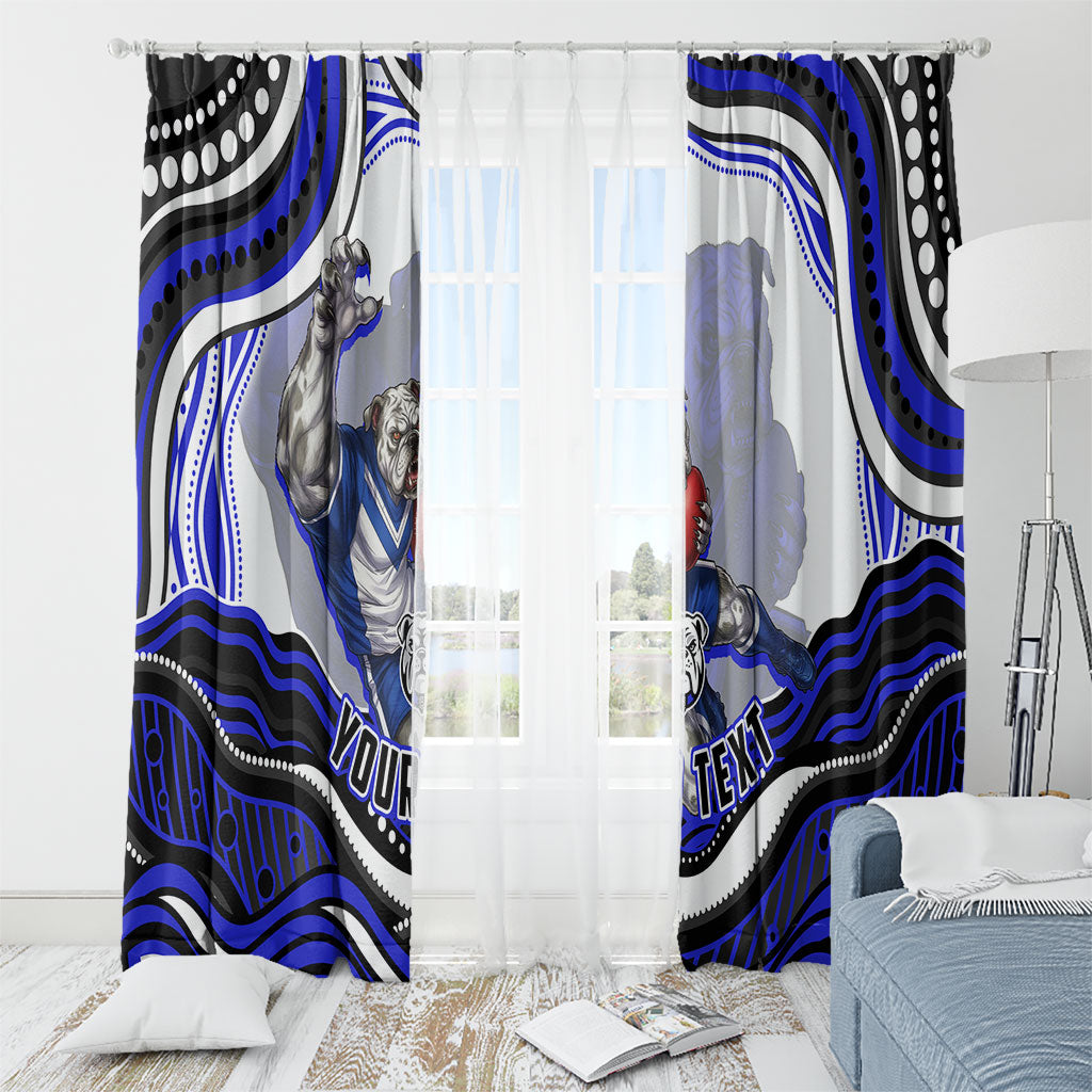 Personalized Canterbury Bankstown Bulldogs Window Curtain Aboriginal Dot Art - Dreamtime Rugby Mascot
