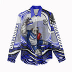 Personalized Canterbury Bankstown Bulldogs Women Casual Shirt Aboriginal Dot Art - Dreamtime Rugby Mascot