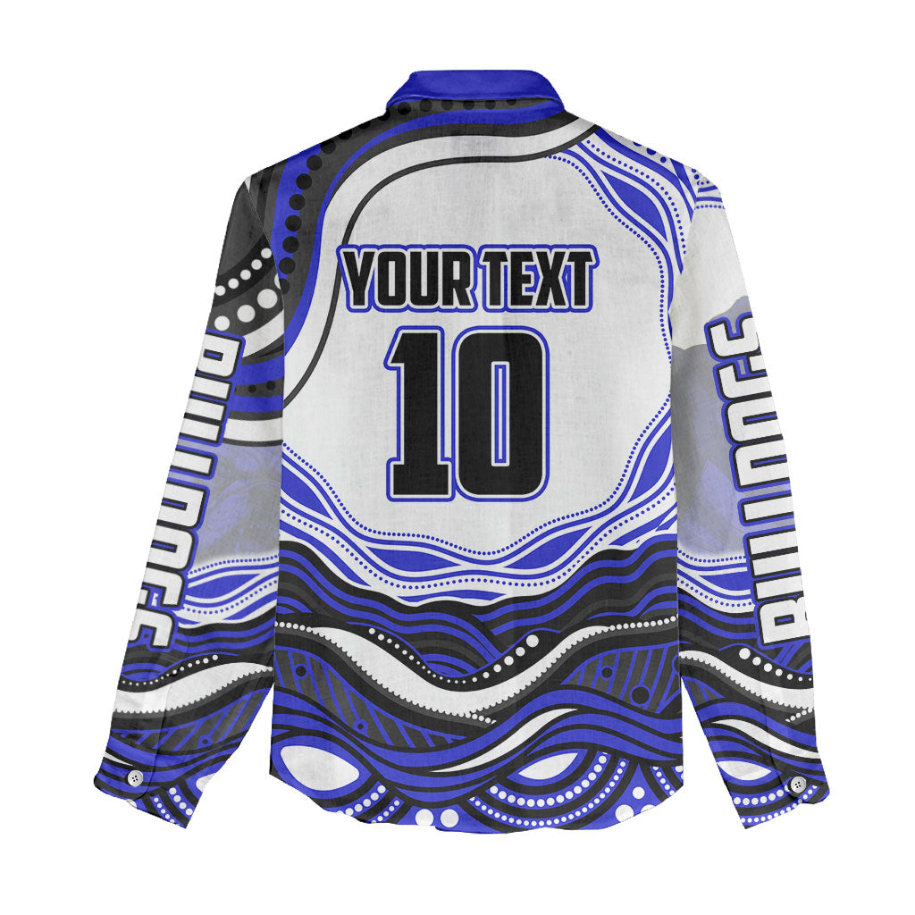Personalized Canterbury Bankstown Bulldogs Women Casual Shirt Aboriginal Dot Art - Dreamtime Rugby Mascot