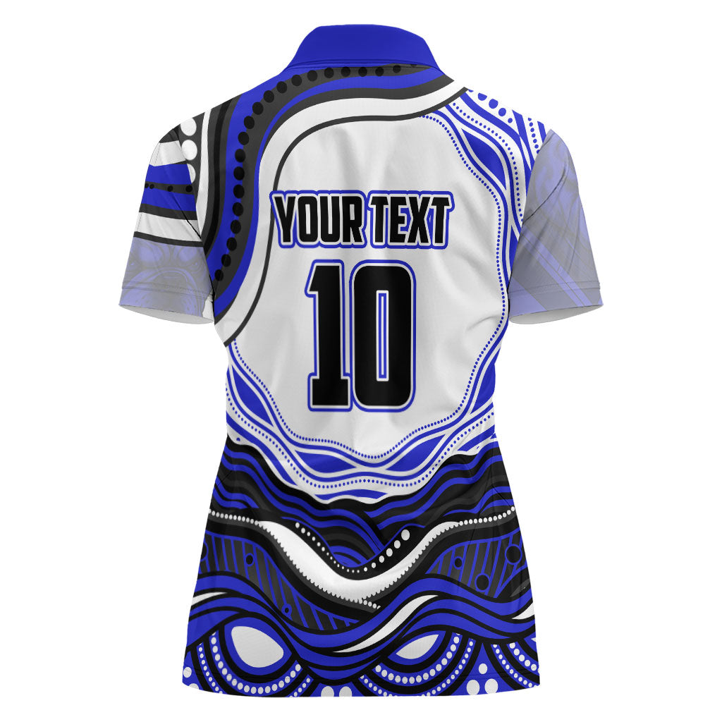 Personalized Canterbury Bankstown Bulldogs Women Polo Shirt Aboriginal Dot Art - Dreamtime Rugby Mascot