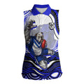 Personalized Canterbury Bankstown Bulldogs Women Sleeveless Polo Shirt Aboriginal Dot Art - Dreamtime Rugby Mascot