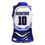 Personalized Canterbury Bankstown Bulldogs Women Sleeveless Polo Shirt Aboriginal Dot Art - Dreamtime Rugby Mascot