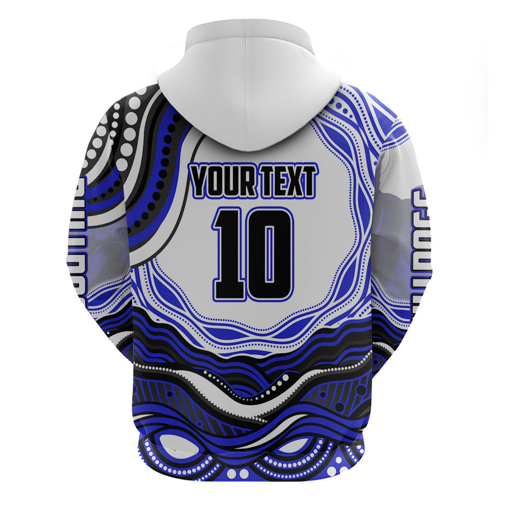 Personalized Canterbury Bankstown Bulldogs Zip Hoodie Aboriginal Dot Art - Dreamtime Rugby Mascot