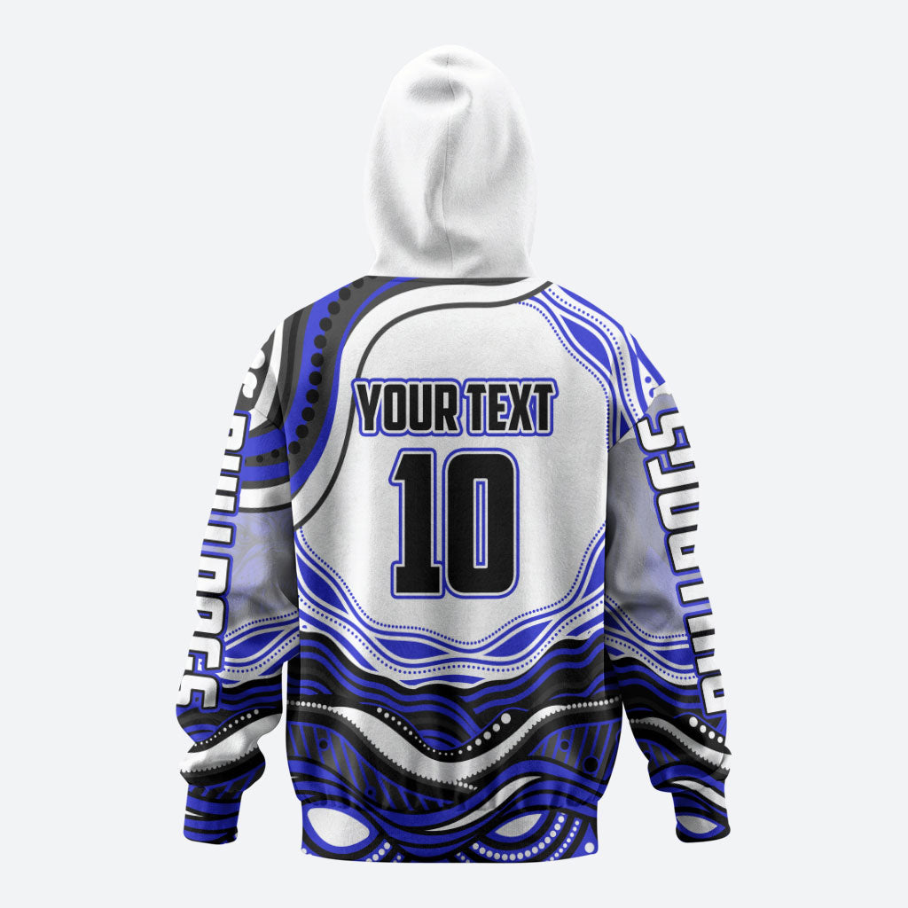 Personalized Canterbury Bankstown Bulldogs Zip Hoodie Aboriginal Dot Art - Dreamtime Rugby Mascot