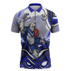 Personalized Canterbury Bankstown Bulldogs Zipper Polo Shirt Aboriginal Dot Art - Dreamtime Rugby Mascot
