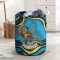 Personalized North Queensland Cowboys Laundry Basket Aboriginal Dot Art - Dreamtime Rugby Mascot