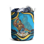Personalized North Queensland Cowboys Laundry Basket Aboriginal Dot Art - Dreamtime Rugby Mascot