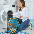 Personalized North Queensland Cowboys Laundry Basket Aboriginal Dot Art - Dreamtime Rugby Mascot