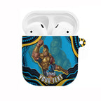 Personalized North Queensland Cowboys AirPods Case Aboriginal Dot Art - Dreamtime Rugby Mascot