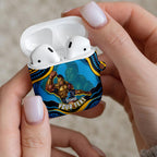 Personalized North Queensland Cowboys AirPods Case Aboriginal Dot Art - Dreamtime Rugby Mascot