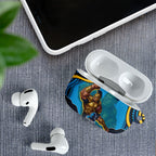 Personalized North Queensland Cowboys AirPods Case Aboriginal Dot Art - Dreamtime Rugby Mascot