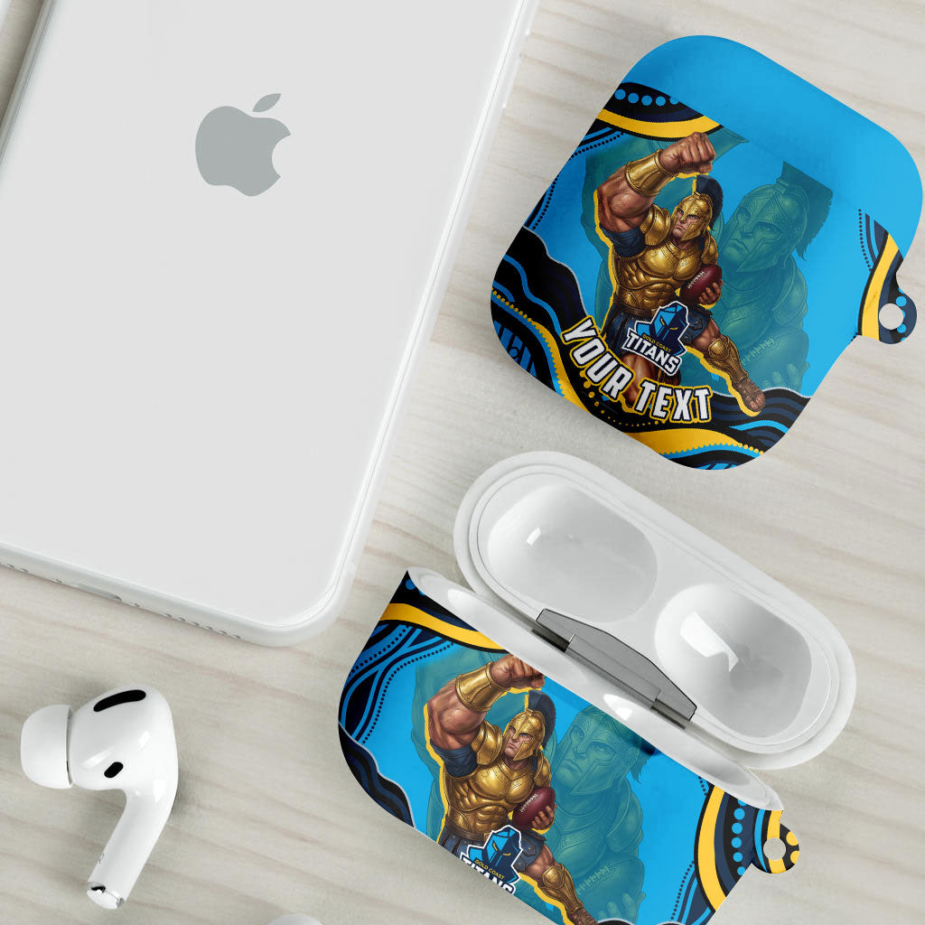 Personalized North Queensland Cowboys AirPods Case Aboriginal Dot Art - Dreamtime Rugby Mascot