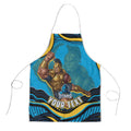 Personalized North Queensland Cowboys Apron Aboriginal Dot Art - Dreamtime Rugby Mascot