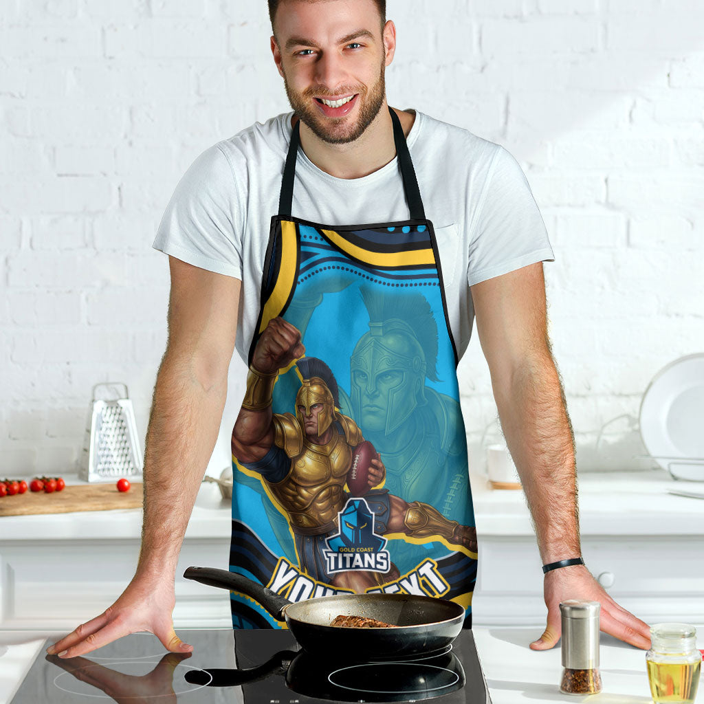 Personalized North Queensland Cowboys Apron Aboriginal Dot Art - Dreamtime Rugby Mascot