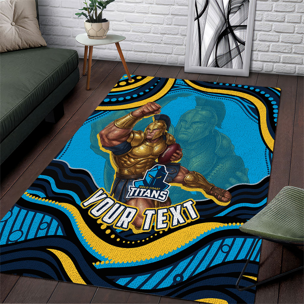 Personalized North Queensland Cowboys Area Rug Aboriginal Dot Art - Dreamtime Rugby Mascot